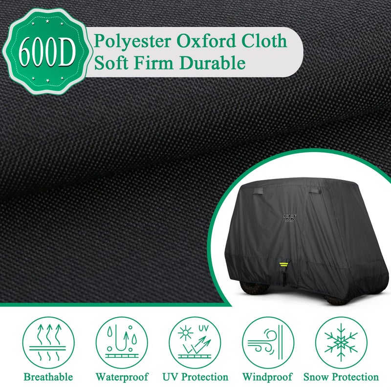 10L0L Golf Cart Covers, Universal 4 Passenger 80in Extended Roof fit for Club Car EZGO and Other - Waterproof Golf Cart Storage Cover - Image 2