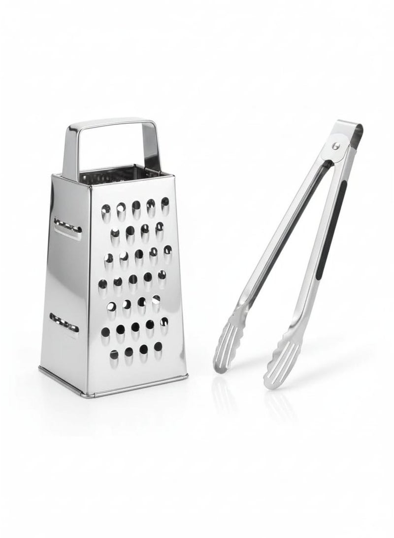 ثنائي المطبخ الاحترافي: مبشرة متعددة الاستخدامات وملقاط طعام عالي الجودة - Image 1