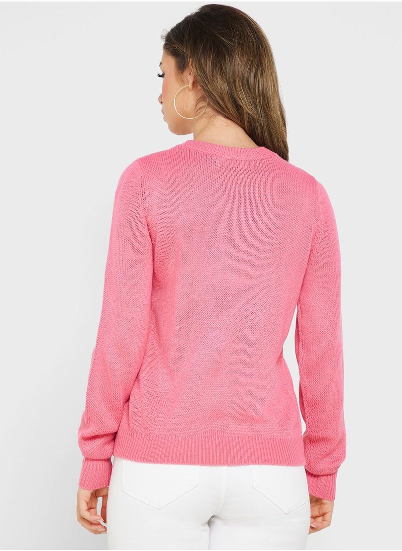 VERO MODA - Round Neck Printed Sweater - Image 1