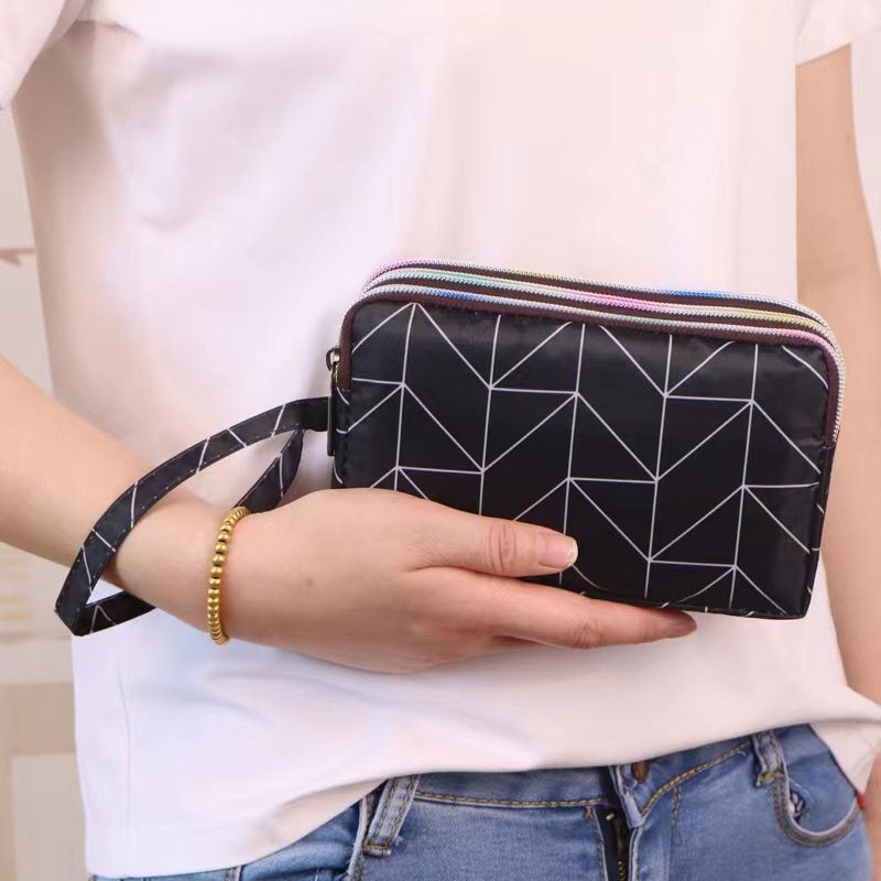 6Inch Waterproof Phone Bag Three-Layer Separation Long Wallet Wrist Bag Fabric Coin Purse Women'S Bag Waterproof Upgrade - Image 1