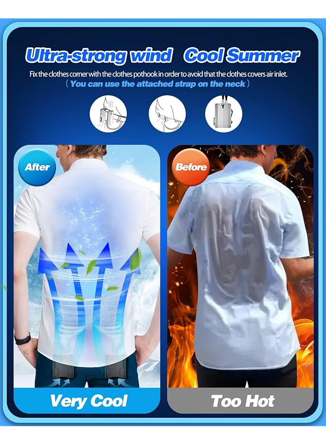 erorex Waist Fan Rechargeable Portable Fan With Over 24H Working Time 9500Rpm Strong Airflow Wearable Belt Fan Personal Waist Clip Fan For Clothes Shirt Farm Work Hiking  - Image 5