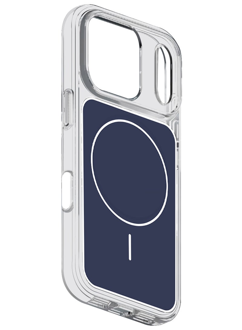 Case Cover for iPhone 17 Pro Max - Slim Magnetic Clear Shockproof Frame - Anti-Slip Grip with Full Protection - Deep Blue - Image 3