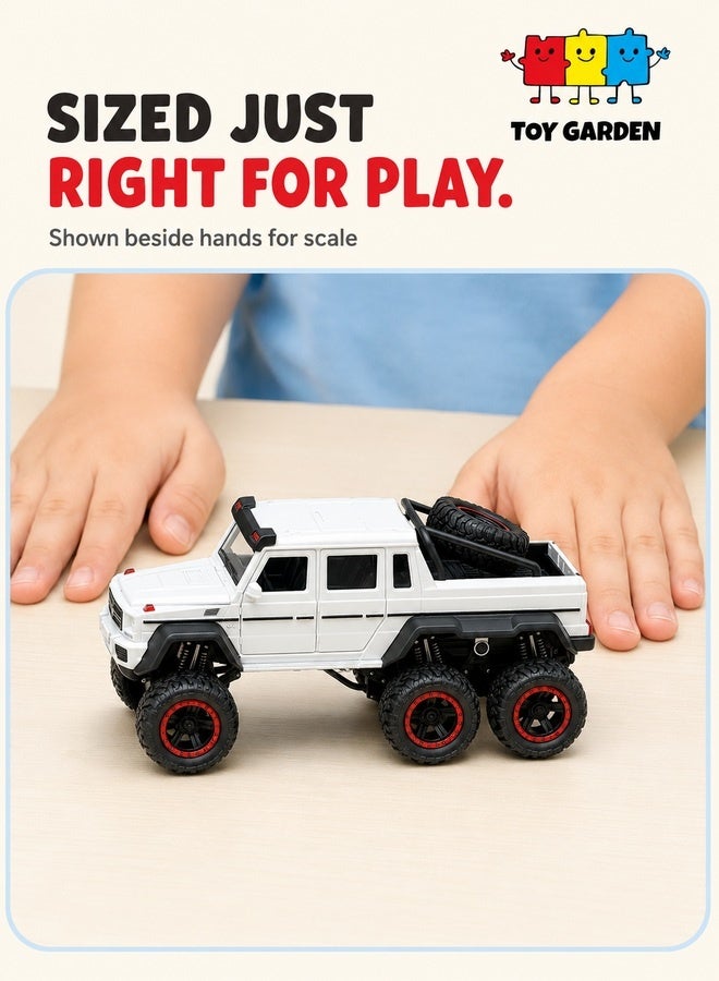 GLW 1:22 Simulation of 6x6 Off-Road Pickup Model Car – Zinc Alloy Pull-Back Toy with Sound & Light | Gift for Kids & Adult Collectors - Image 4