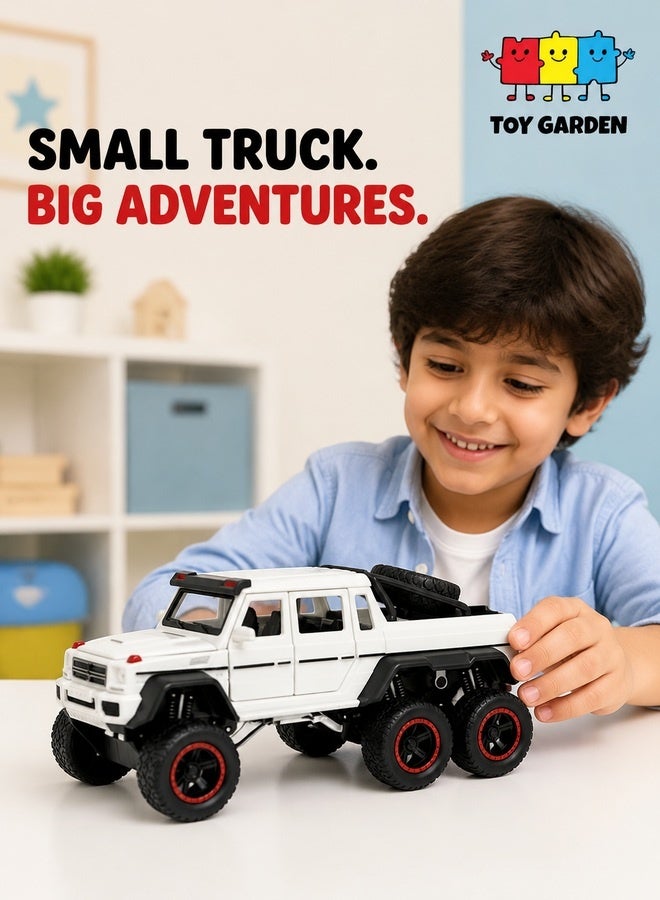 GLW 1:22 Simulation of 6x6 Off-Road Pickup Model Car – Zinc Alloy Pull-Back Toy with Sound & Light | Gift for Kids & Adult Collectors - Image 1