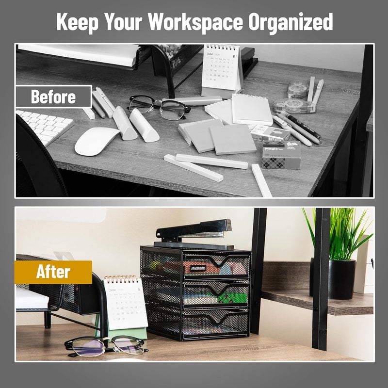 Mind Reader 3 Tier Drawer Organizer, Black - Image 5