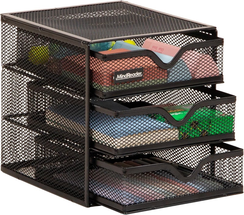 Mind Reader 3 Tier Drawer Organizer, Black - Image 1