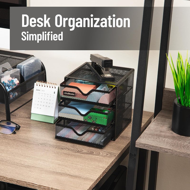 Mind Reader 3 Tier Drawer Organizer, Black - Image 2