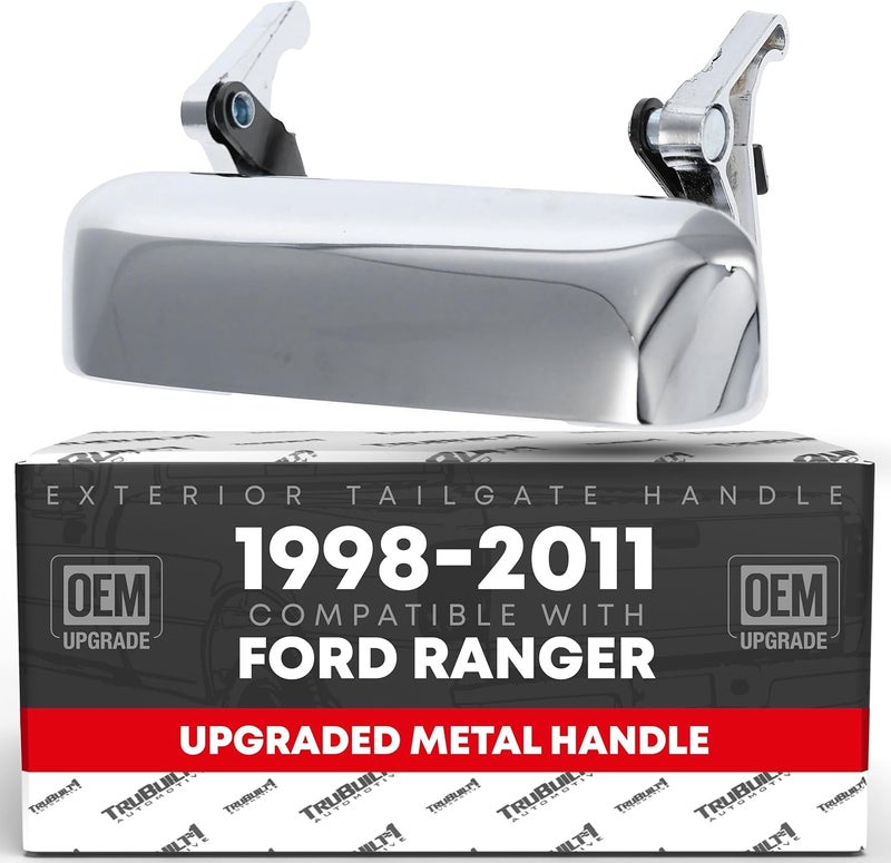 T1A Tailgate Handle Latch Replacement, Upgraded Metal - Compatible with 1998-2011 Ford Ranger - Exterior Tailgate Assembly, All Chrome - OEM 1L5Z-9943400-AAA-MT, 77872 - Image 1