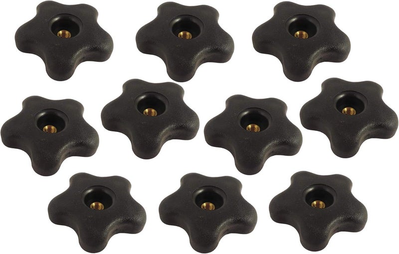 Taytools 770801 Lot 10 Each 5/16 18 Female Thread Star Knobs 2 inch Diameter with Through Insert - Image 1