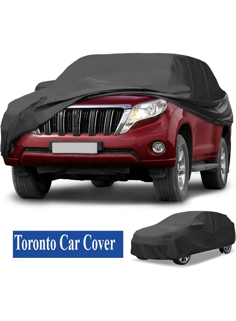 TORONTO Universal Full Exterior SUV Car Cover Waterproof All Weather Outdoor Full Cover Rain Sun UV Protection 190T-PU Black Fit for SUV Length 191" to 200" - Image 1