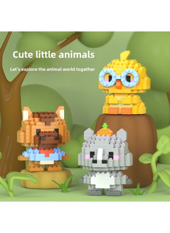 Generic - Cartoon Animal Series Cute Doll Tiny Particles Children's Assembled Toy Blind Box Gift Compatible With Lego Blocks-Color:Animal W1502-03 Good Chick - Image 1