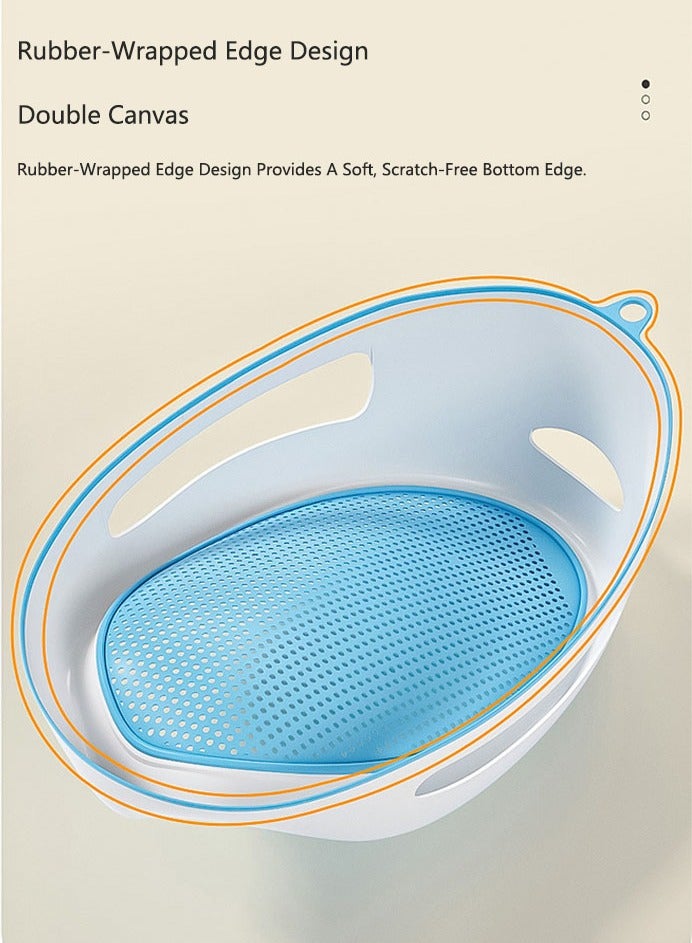 صحراء الواحة حامل حمام للأطفال مع شبكة استحمام، ودعم للجلوس والاستلقاء، ووسادة مضادة للانزلاق، وسرير استحمام قابل للطي لحديثي الولادة - Image 2