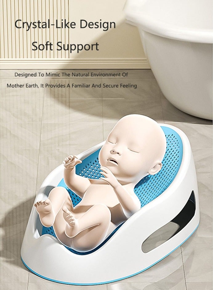 صحراء الواحة حامل حمام للأطفال مع شبكة استحمام، ودعم للجلوس والاستلقاء، ووسادة مضادة للانزلاق، وسرير استحمام قابل للطي لحديثي الولادة - Image 5