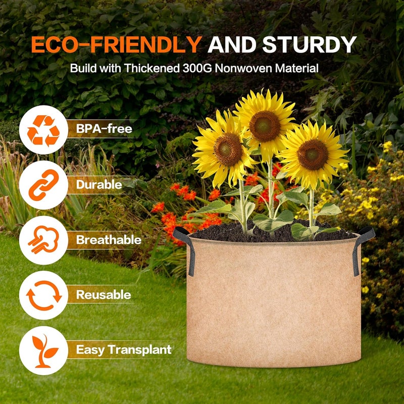 iPower 15 Gallon 6Pack Plant Grow Bags Bundle with Jobes 4 lbs Organic Vegetable  Tomato Fertilizer Granules - Image 4