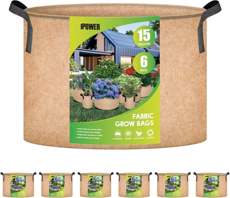 iPower 15 Gallon 6Pack Plant Grow Bags Bundle with Jobes 4 lbs Organic Vegetable  Tomato Fertilizer Granules - Image 2