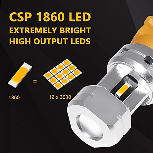 PHINLION 3157 3457 Amber LED Turn Signal Light Bulbs Super Bright Long Life 3156 3057 4157NA LED Bulb for Directional Turn Signal Blinker and Parking Lights, Amber Yellow - Image 2