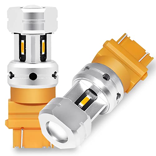 PHINLION 3157 3457 Amber LED Turn Signal Light Bulbs Super Bright Long Life 3156 3057 4157NA LED Bulb for Directional Turn Signal Blinker and Parking Lights, Amber Yellow - Image 1