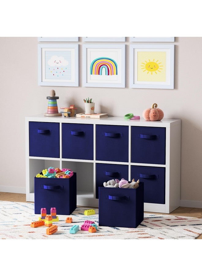 Royexe Fabric Storage Cubes for Cube Organizer - 8 Pack Heavy Duty Navy Blue Storage Bins - 11 Inch Cube Storage Bin, Use As A Clothes Storage Box In Closet, Baskets For Shelves or Cubbies Storage Organizer - Image 5