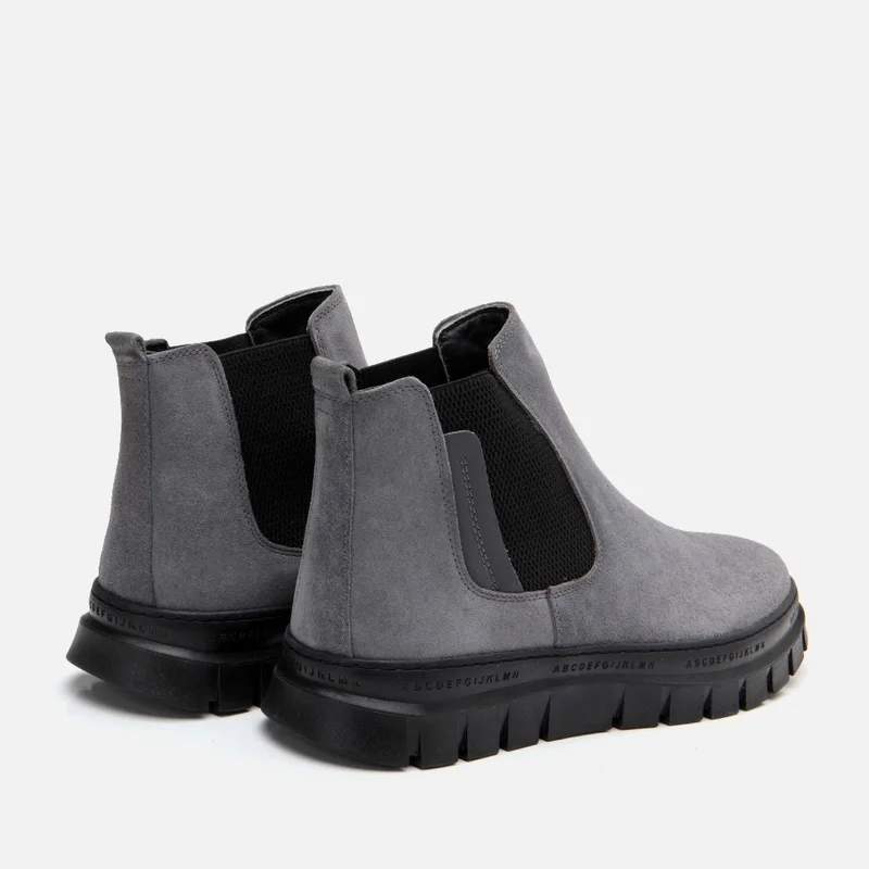 Hotiç 02BOH296100A230 GENUINE Leather Gray Men's Casual Boots