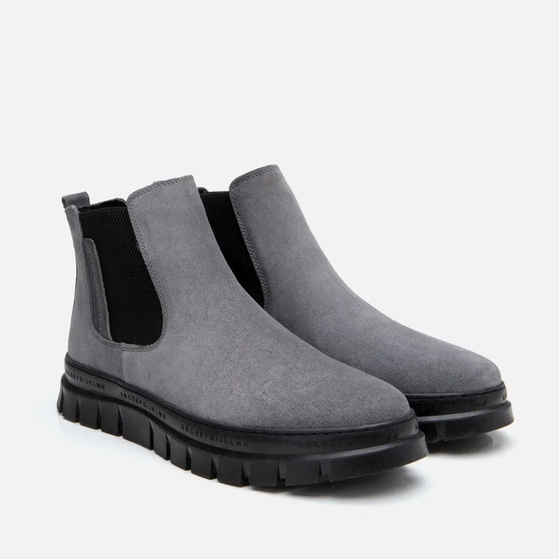 Hotiç 02BOH296100A230 GENUINE Leather Gray Men's Casual Boots