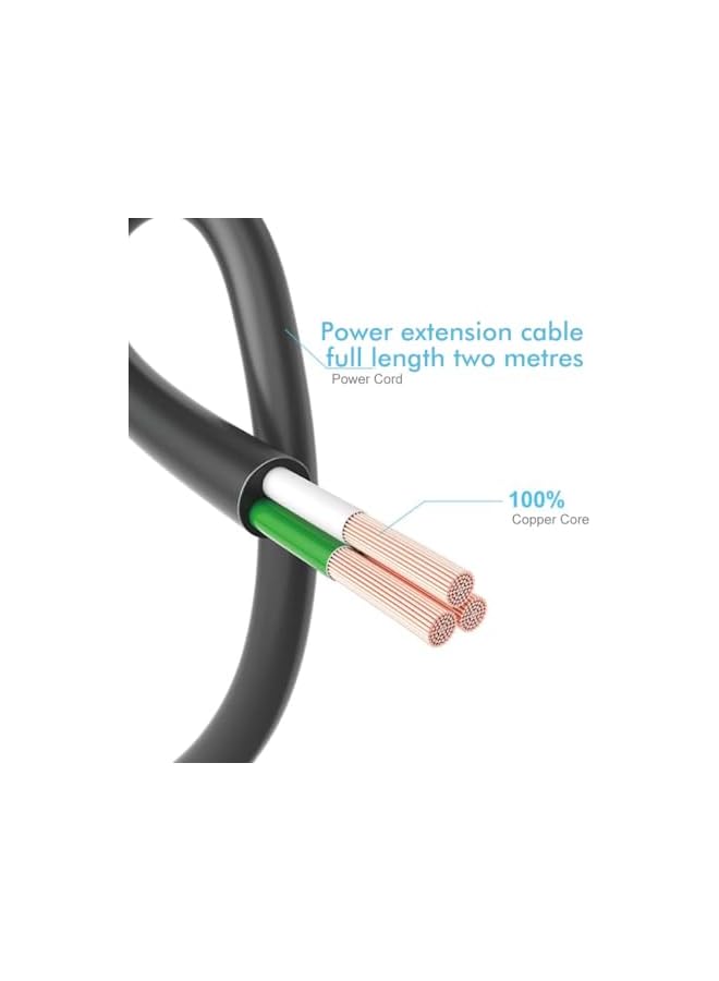 promass Retractable Extension Cord Power Strip - 5-Outlet Power Strip with 3 USB Ports 6.5ft Charging Station Overload Protection for Home Office Dorm Room Essentials(Black) - Image 3