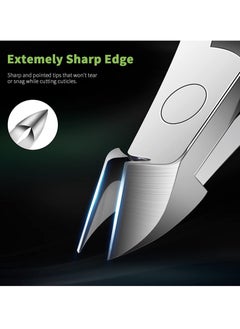 KASTWAVE 2 Set Cuticle Trimmer, Non-slip Silicone Handle Cuticle Clipper, Professional Nail Cuticle Trimmer Tools, Full Jaw Cuticle Cutter for Nails (Green)  - Image 5