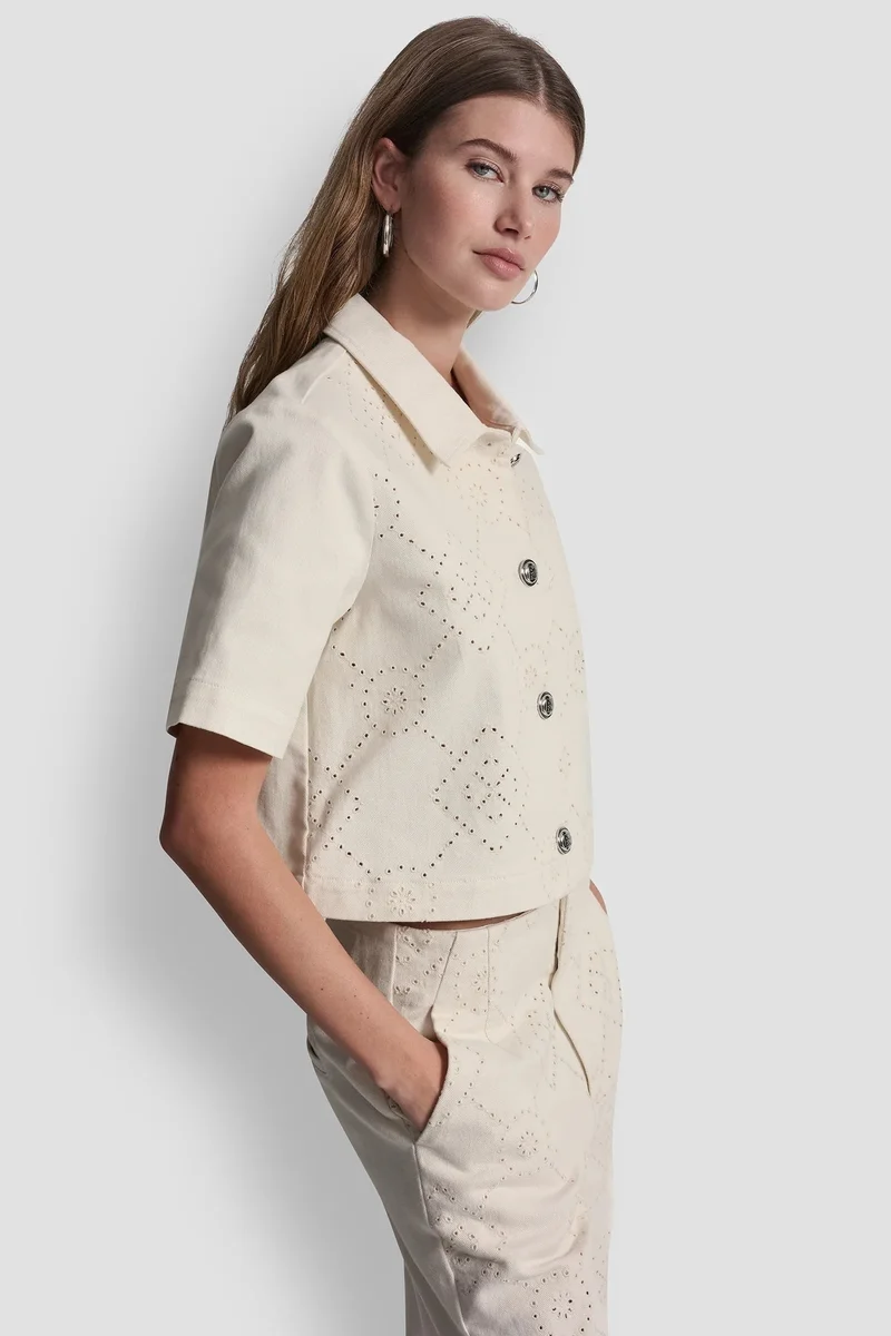 DKNY  SHORT SLEEVE BUTTON JACKET for Women | Best Price UAE