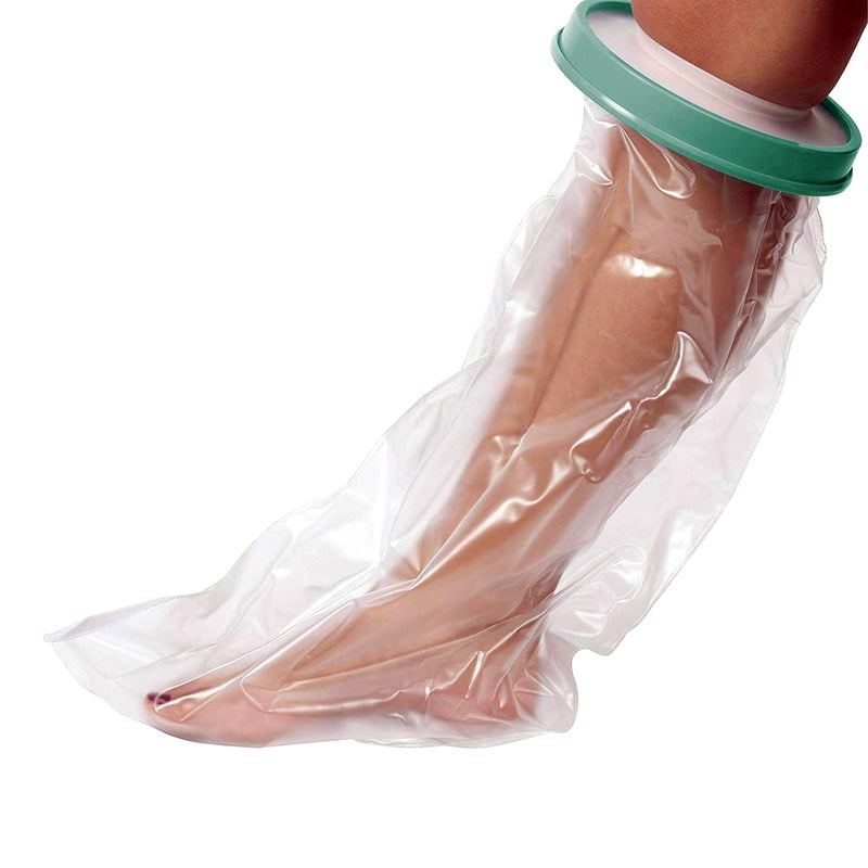 Deke Home Waterproof leg cast cover for shower Cast protector protector covers bag bath showering swimming Watertight plastic sleeve sock reusable dry seal broken knee foot ankleAdultkids leg size 24