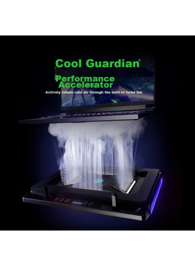 llano Laptop Cooling Pad V10, Gaming Computer Stand Base, High Airflow Adjustable Speed, Suitable For Lenovo, Dell, Alienware, Lenovo Legion, Asus Rog, Water-cooled, No Light Version - Image 2