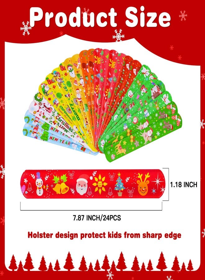 Garma 48Pcs Christmas Slap Bracelets and Silicone Bracelets for Kids, Xmas Bulk Slap Wristbands Rubber Bracelets Set for Christmas Birthday Party Favors Supplies New Year Stocking Stuffers Gifts - Image 3