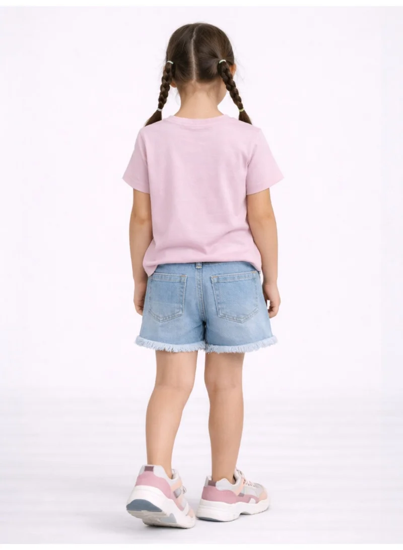 Victor And Jane  Girls Beach Side Embellished T-Shirt (Pink- Relaxed fit) for Women | Best Price UAE