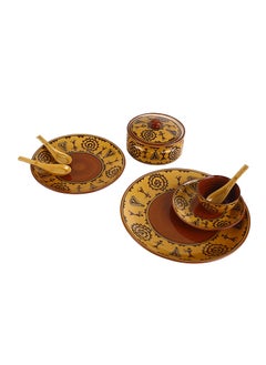 Caffeine Caffeine Ceramic Handmade Mustard Romani Mini Dinner Set (Set of 19)  - Image 3