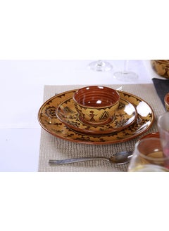 Caffeine Caffeine Ceramic Handmade Mustard Romani Mini Dinner Set (Set of 19)  - Image 4
