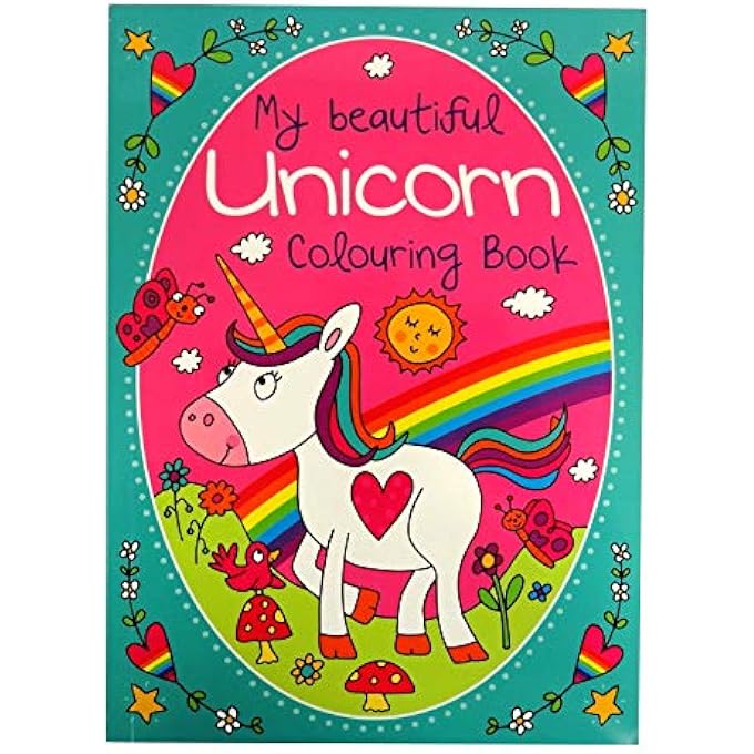 A4 - 'MY BEAUTIFUL UNICORN' COLOURING BOOK - 70 DESIGNS TO COLOUR STOCKING FILLER