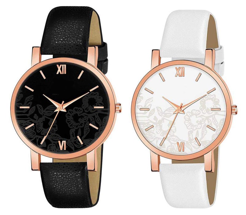 CLOUDWOOD Formal Analogue Women's Watch(Multi-Colour Dial Multicolor Colored Strap)(Pack of 2)-PK 27-30 - Image 1