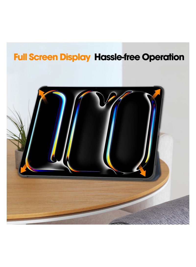 Raxoom Triple Fold Bracket Case for iPad Pro 13 Inch 2024 (M4, 7th Gen), Protective Smart Cover With Auto Sleep Wake Feature (Blue) - Image 4