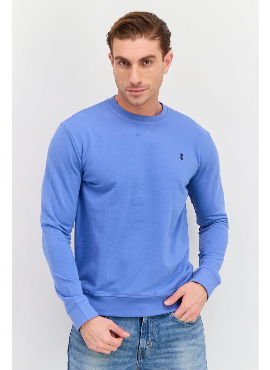 Men Crew Neck Embroidered Logo Long Sleeves Sweatshirt, Blue - pzsku/ZA662ADF92EED1F309B06Z/45/_/1737642571/1d4b5b47-3a19-47ef-80db-74821516716f