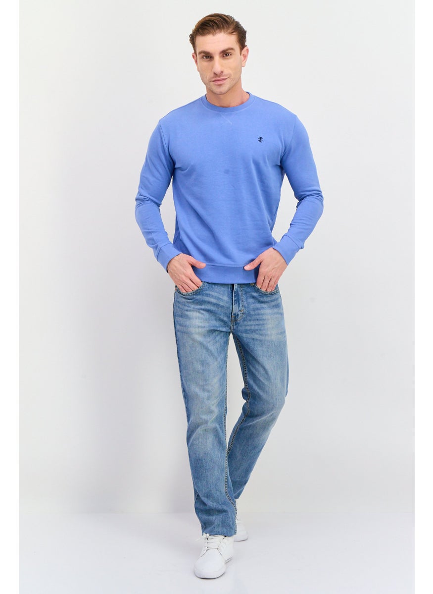 Men Crew Neck Embroidered Logo Long Sleeves Sweatshirt, Blue - pzsku/ZA662ADF92EED1F309B06Z/45/_/1737642957/ebebf303-cd02-409d-9602-7f66e4bd5ad1