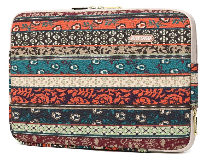 kayond Water-Resistant Canvas 17 Inch Laptop Sleeve-Red Bohemia - Image 3