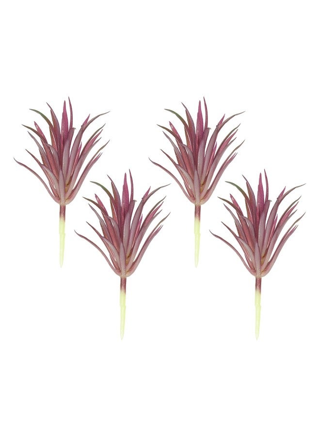 PATIKIL Artificial Succulent Plants, 4 Pack Small Fake Plants Faux Succulents Plant Unpotted for Home Garden Decoration, Burgundy - Image 1
