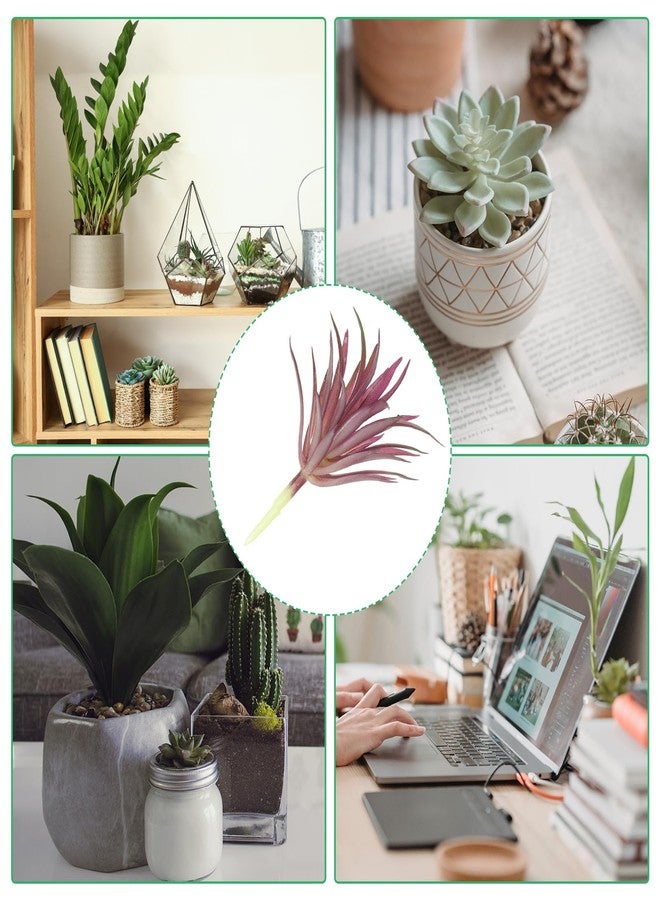 PATIKIL Artificial Succulent Plants, 4 Pack Small Fake Plants Faux Succulents Plant Unpotted for Home Garden Decoration, Burgundy - Image 5