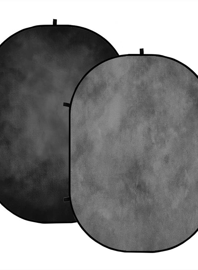 Kate خلفية قابلة للطي لالتقاط الصور، رمادي وأسود مطوي للتصوير الفوتوغرافي، للفيديو، للبث، 5x6.5 قدم - Image 1