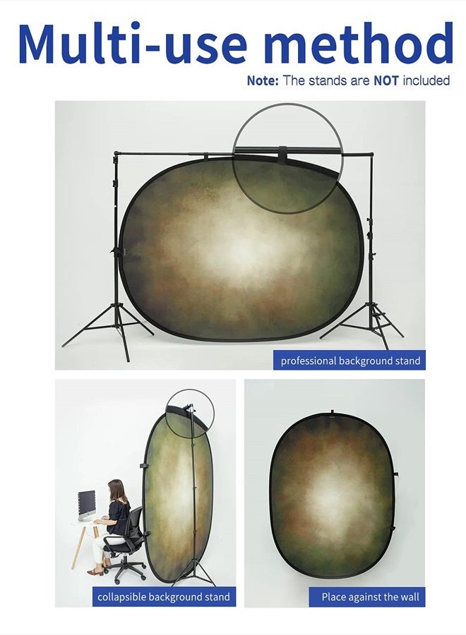 Kate خلفية قابلة للطي لالتقاط الصور، رمادي وأسود مطوي للتصوير الفوتوغرافي، للفيديو، للبث، 5x6.5 قدم - Image 3