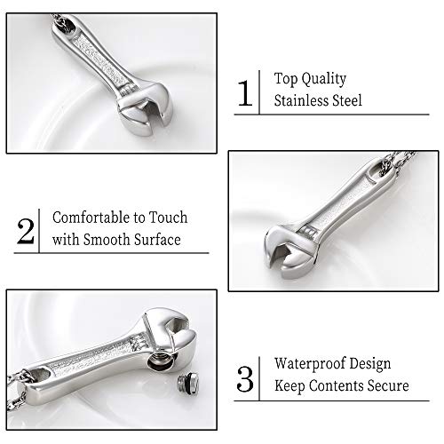 shajwo Cremation Wrench Urn Necklace Ashes Jewelry for Women Men Keepsake Pendant Memorial Locket Ash Holder - Image 4