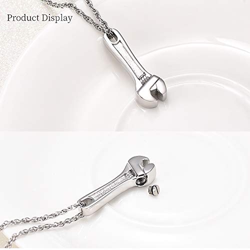 shajwo Cremation Wrench Urn Necklace Ashes Jewelry for Women Men Keepsake Pendant Memorial Locket Ash Holder - Image 5