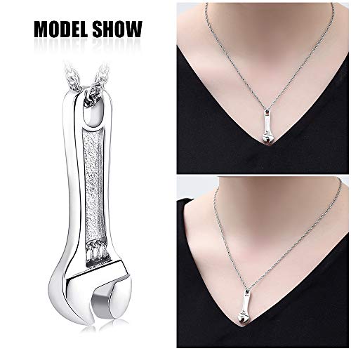 shajwo Cremation Wrench Urn Necklace Ashes Jewelry for Women Men Keepsake Pendant Memorial Locket Ash Holder - Image 3