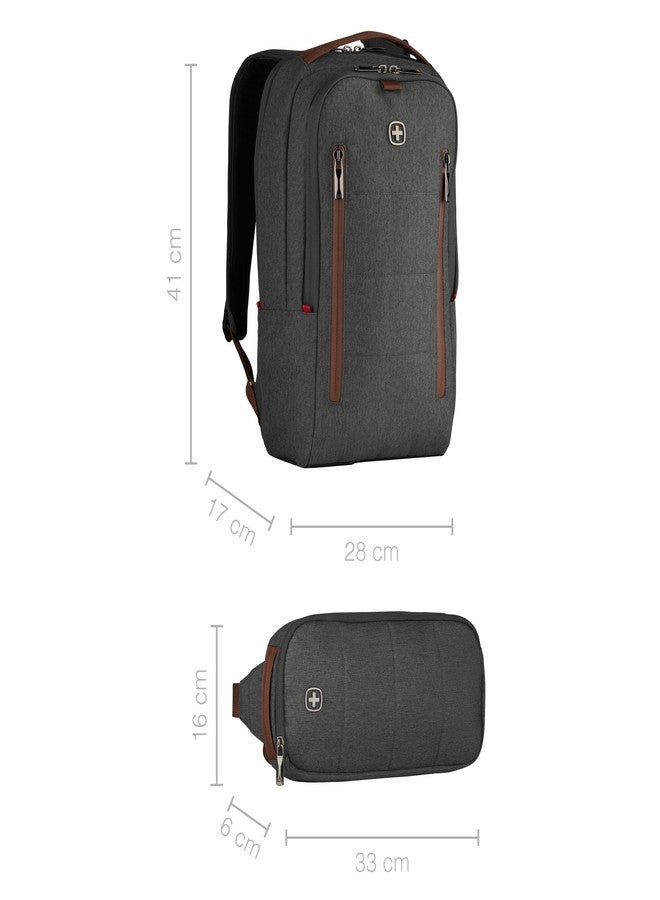 Wenger CITYUPGRADE 16 Inch Laptop Backpack with Satchel, Tablet Pocket in Grey (15 Litre)-blend of style & function, Swiss designed, 606489 - Image 3