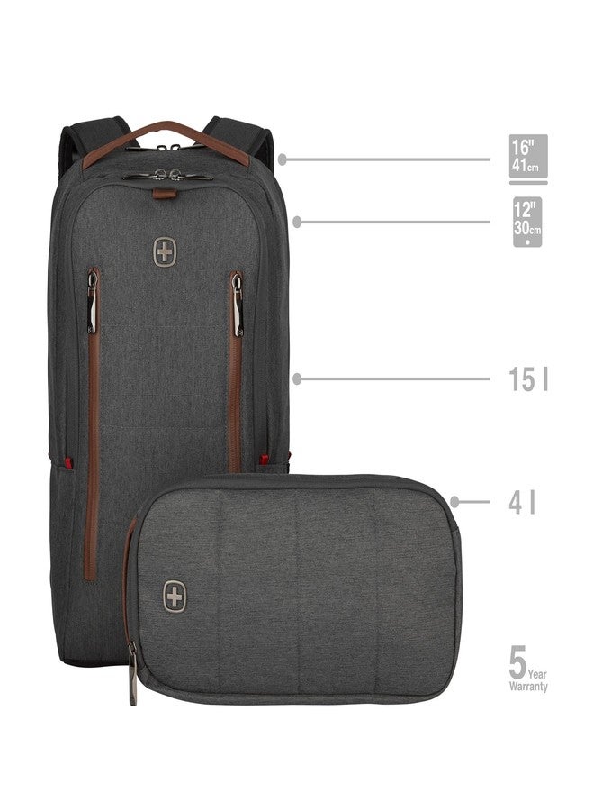 Wenger CITYUPGRADE 16 Inch Laptop Backpack with Satchel, Tablet Pocket in Grey (15 Litre)-blend of style & function, Swiss designed, 606489 - Image 5
