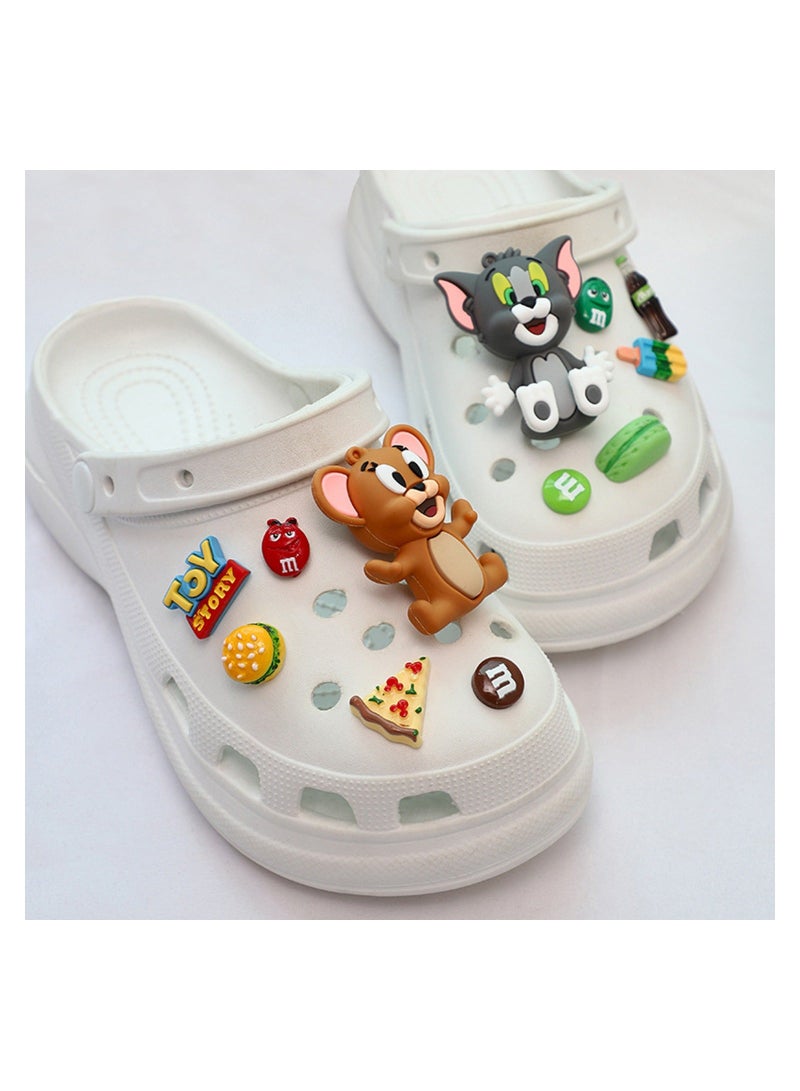 12 Pcs Cartoon Shoe Charms for Croc, Lovely Shoe Charms Packs Decorations, PVC Charms Decoration for Kids Teens Girls Party Favor Gifts, NOT Including Shoes (Mouse & Cat) - Image 4