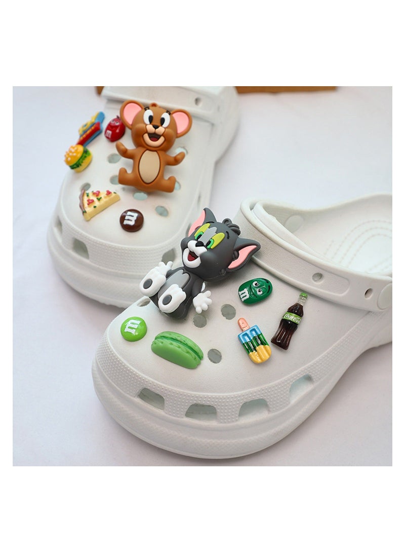 12 Pcs Cartoon Shoe Charms for Croc, Lovely Shoe Charms Packs Decorations, PVC Charms Decoration for Kids Teens Girls Party Favor Gifts, NOT Including Shoes (Mouse & Cat) - Image 3